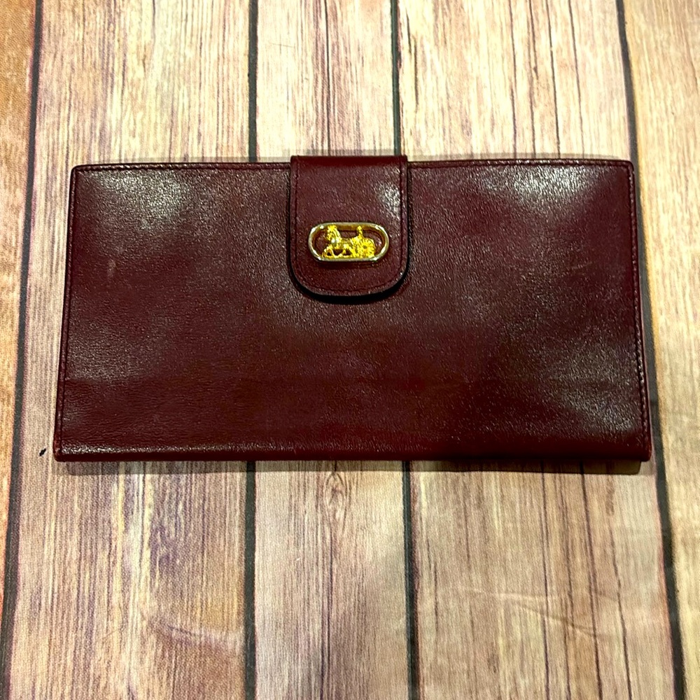 Celine maroon color Wallet gold hardware excellent condition soft leather